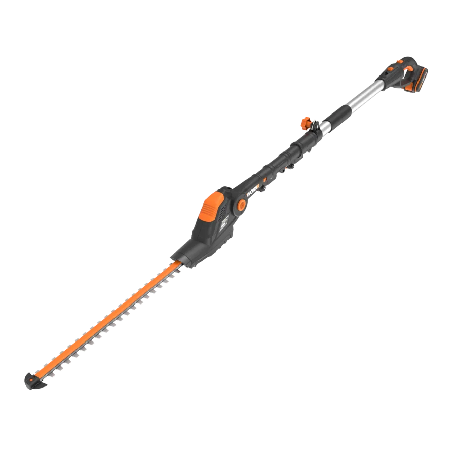 20V 51cm pole hedge trimmer, reach up to 3.3m, 16mm max cutting capacity, 1340/m, exchangeable power head, 1pc 2.0Ah battery included, PowerShare