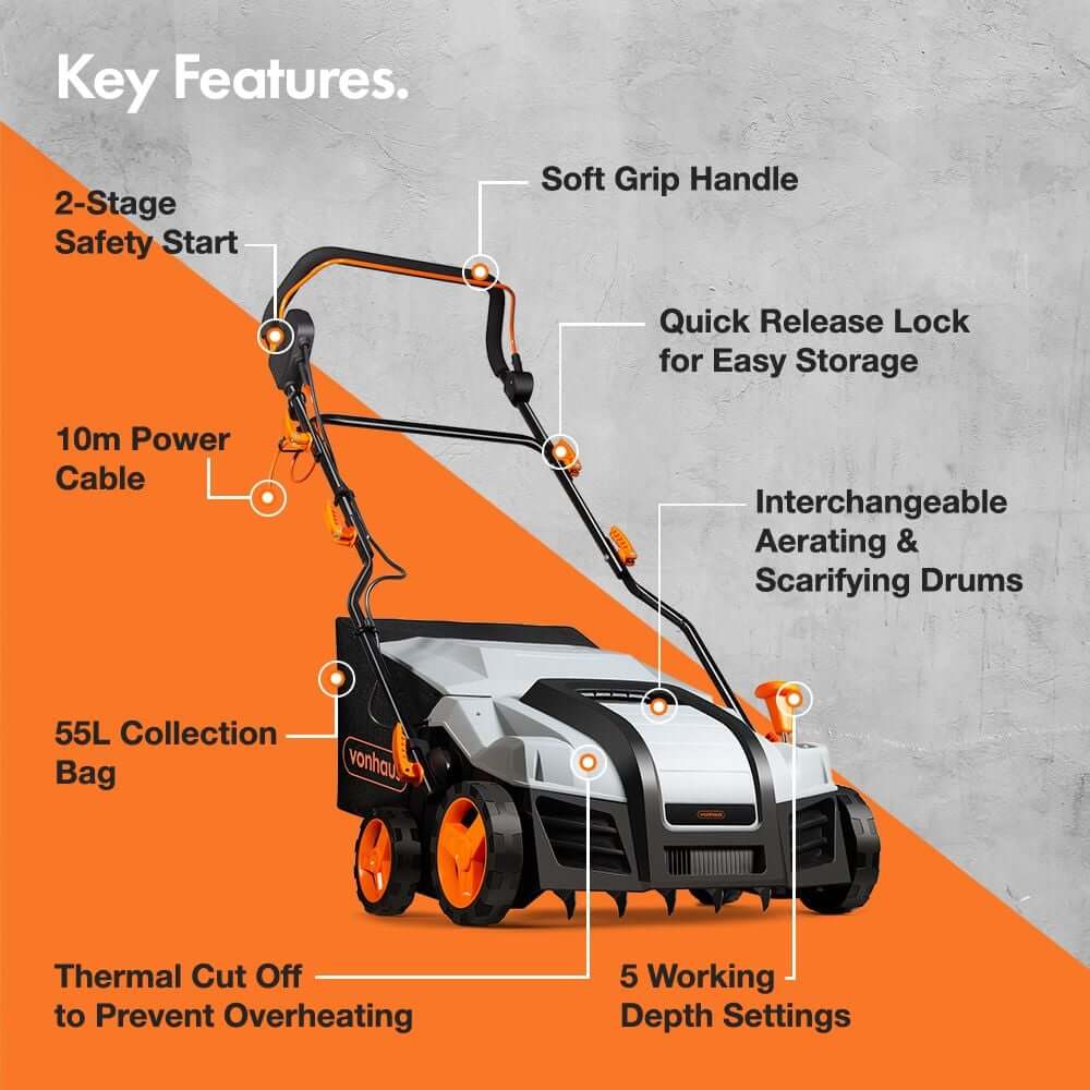 2-in-1 Scarifier & Aerator 1800W