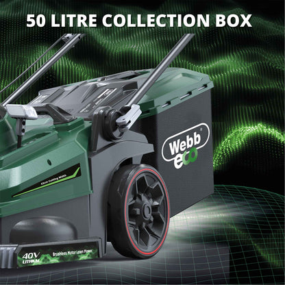 Webb Eco 40V 43cm Cordless Rotary Mower with 2 x 4AH Battery & Charger