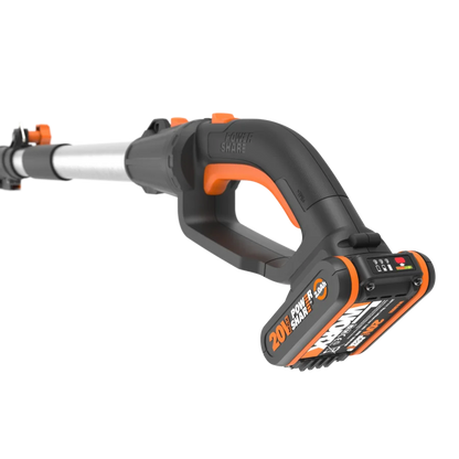 20V 51cm pole hedge trimmer, reach up to 3.3m, 16mm max cutting capacity, 1340/m, exchangeable power head, 1pc 2.0Ah battery included, PowerShare